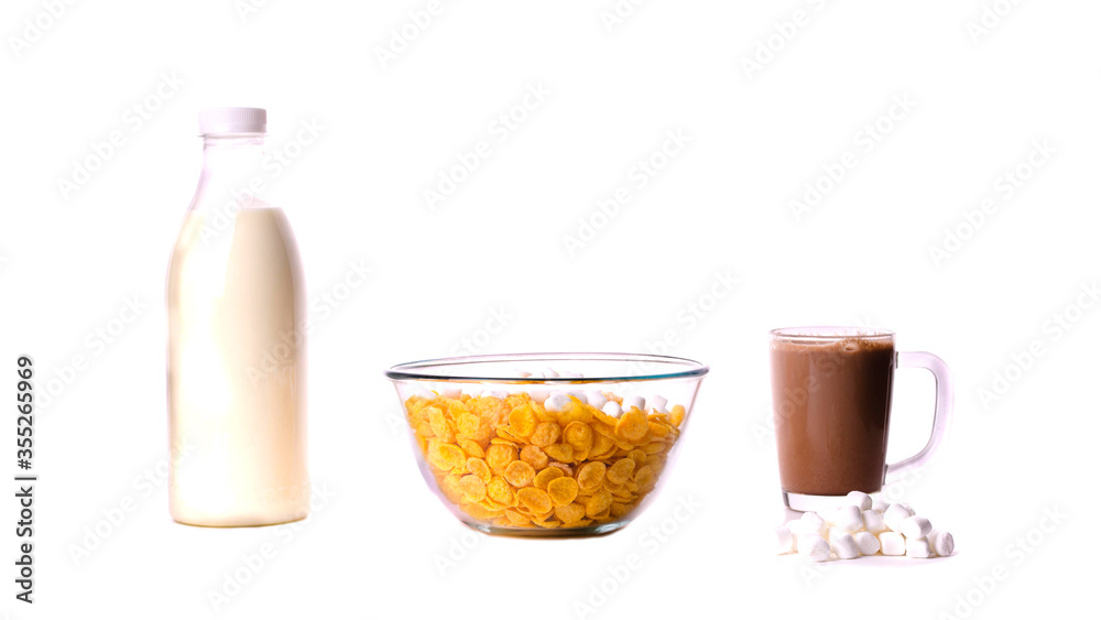 cereal with milk and cocoa cereal with milk and cocoa