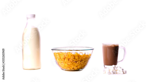 cereal with milk and cocoa