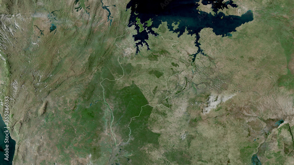 Geita, Tanzania - outlined. Satellite