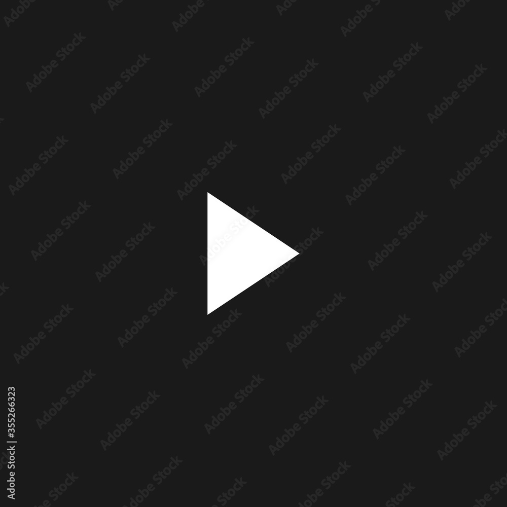 Silhouette play icon vector isolated on black background Silhouette play icon vector isolated on black background