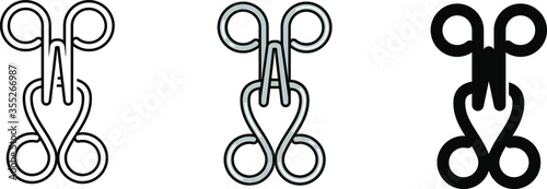 hook and eye closure icon