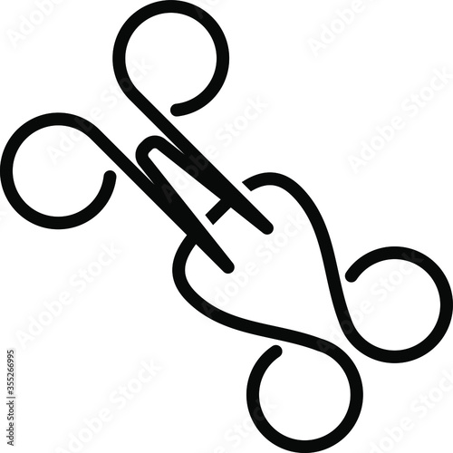 hook and eye closure icon