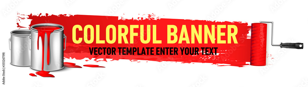 red colorful banner for advertising vector template. You can place your text and description of proposal here
