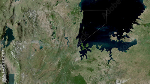 Kagera, Tanzania - outlined. Satellite photo