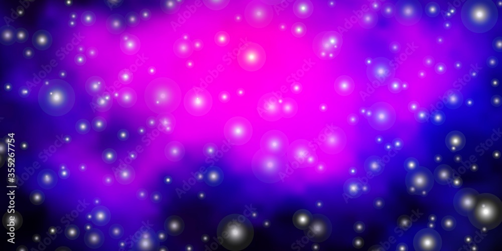 Dark Pink, Blue vector texture with beautiful stars. Colorful illustration in abstract style with gradient stars. Theme for cell phones.