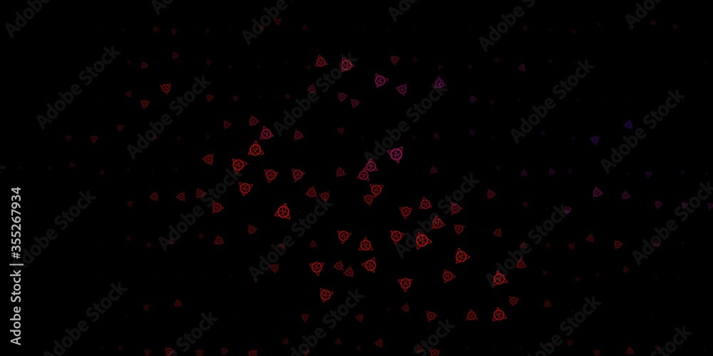 Dark Pink, Red vector texture with religion symbols.