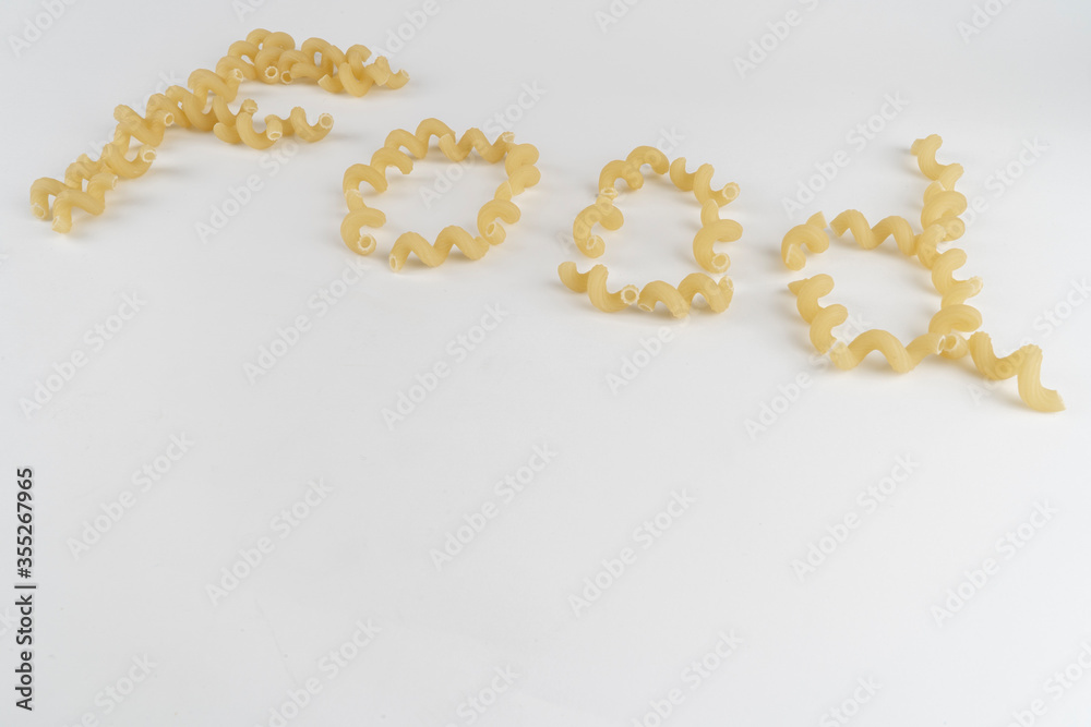Vermicelli pasta lined word food with fork fast food Vermicelli pasta lined word food with fork fast food