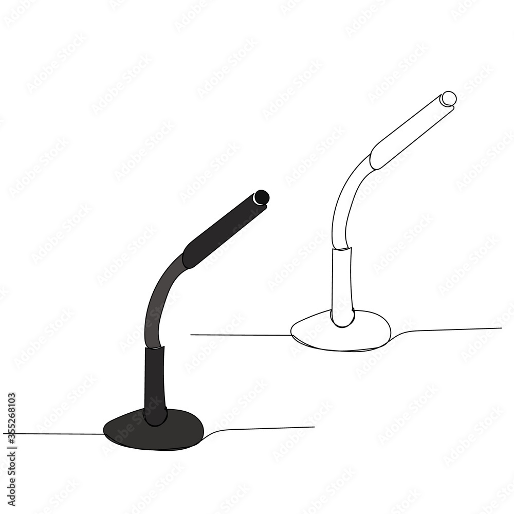 microphone colored drawing continuous line, sketch microphone colored drawing continuous line, sketch