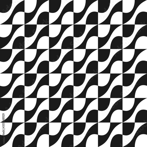 Seamless geometric abstract pattern with elements of wave shape