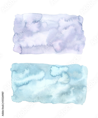 Hand painted watercolor set. Can be used as a decorative background for creative design of posters, cards, invitations, wallpapers, banners, websites, etc. Beautiful pastel textures. Soft colours.