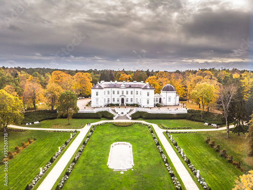 Aerial view of Palanga Amber museum and Tiskevicius park in Palanga, Lithuania photo