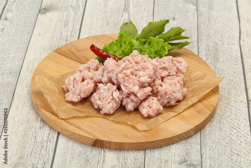 Homemade pork minced meat for cooking