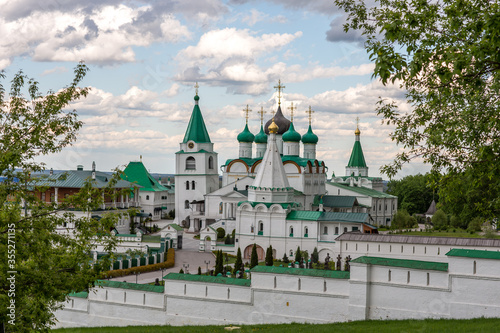 Nizhny Novgorod. Assumption Church, Ascension Cathedral and Ascension Monastery against the backdrop of a beautiful sky