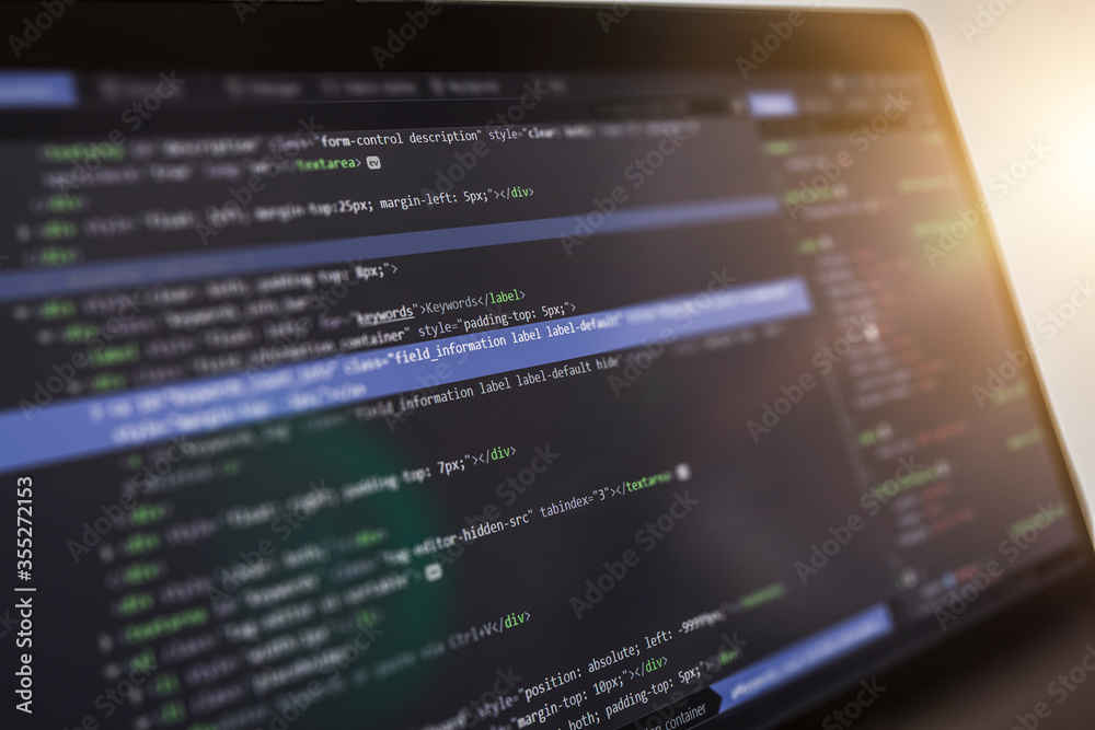 Website design. Developing programming and coding technologies.