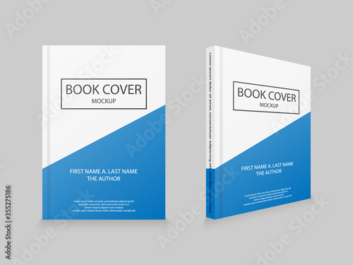 Book cover mockup template, vector illustration