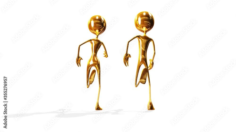 Looped animation of two running Golden characters Looped animation of two running Golden characters