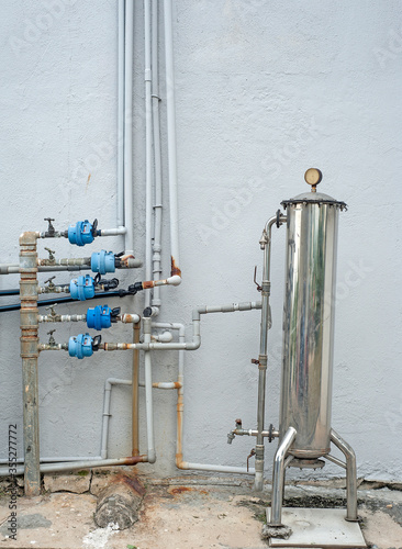 Bilde på lerret Subang Jaya, Selangor, Malaysia - December 27, 2019 : Outdoor master whole house water purification filter system