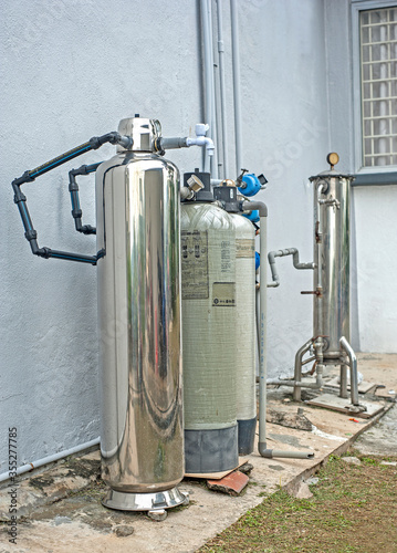 Bilde på lerret Subang Jaya, Selangor, Malaysia - December 27, 2019 : Outdoor master whole house water purification filter system