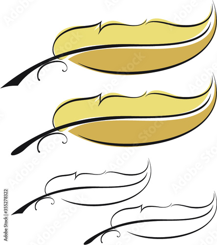 Vector Feather or quill illustration