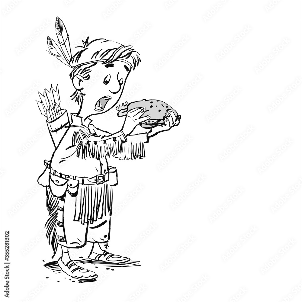 Boy biting into a hamburger. Indian boy about eating sandwich