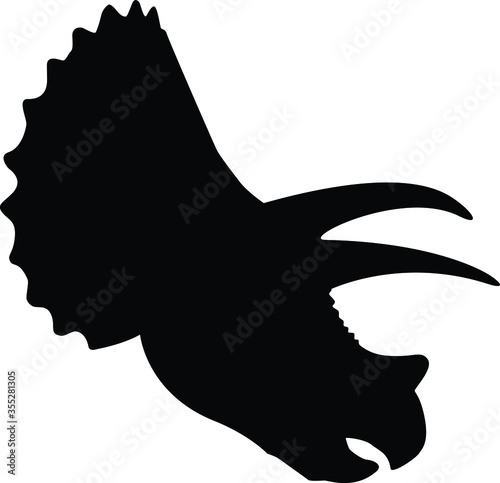 Vector Silhouette of a Dinosaur - Triceratops