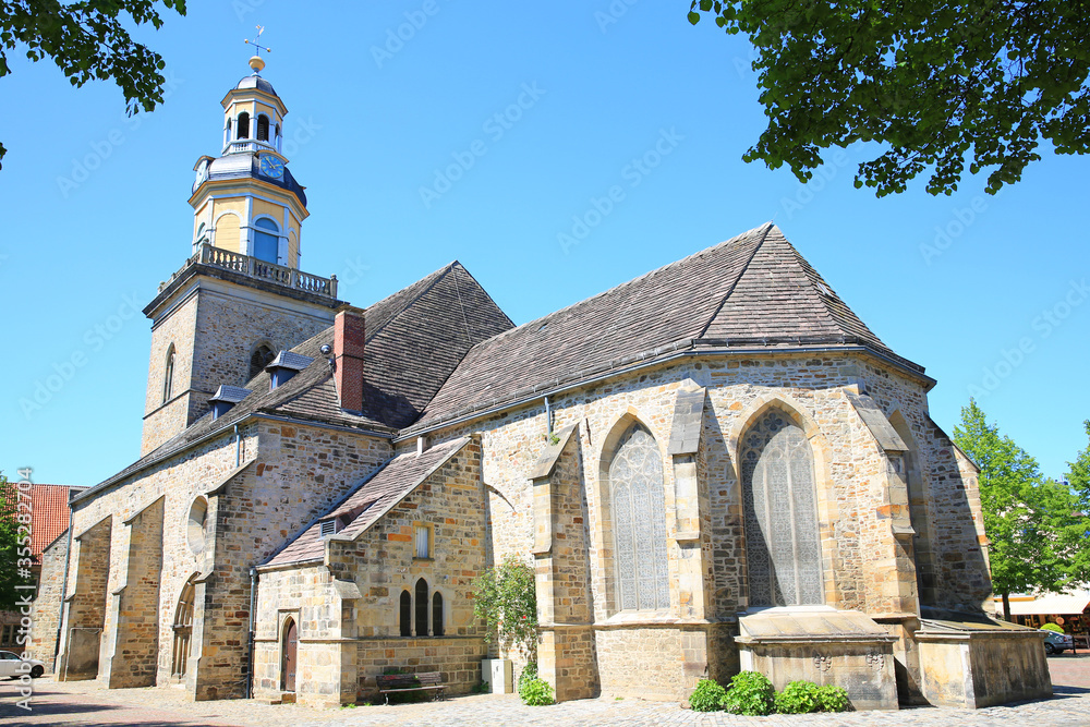 Historic Saint Nikolai church in Rinteln, Lower Saxony, Germany