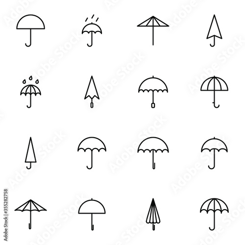 Umbrella icon set. creative umbrella, weather outline icons sign vector illustration.