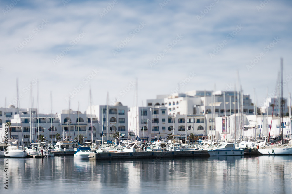 The marina of el kantaoui near Sousse; Tunisia .