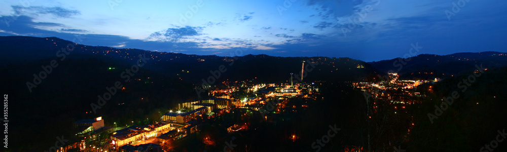 View of Gatlinburg, Tennessee, USA