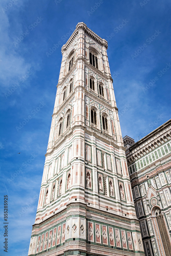 Giotto's bell tower, Piazza del Duomo in Florence. Tuscany, Italy