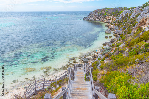 Murais de parede Porpoise bay viewed from parker point at Rottnest island in Australia