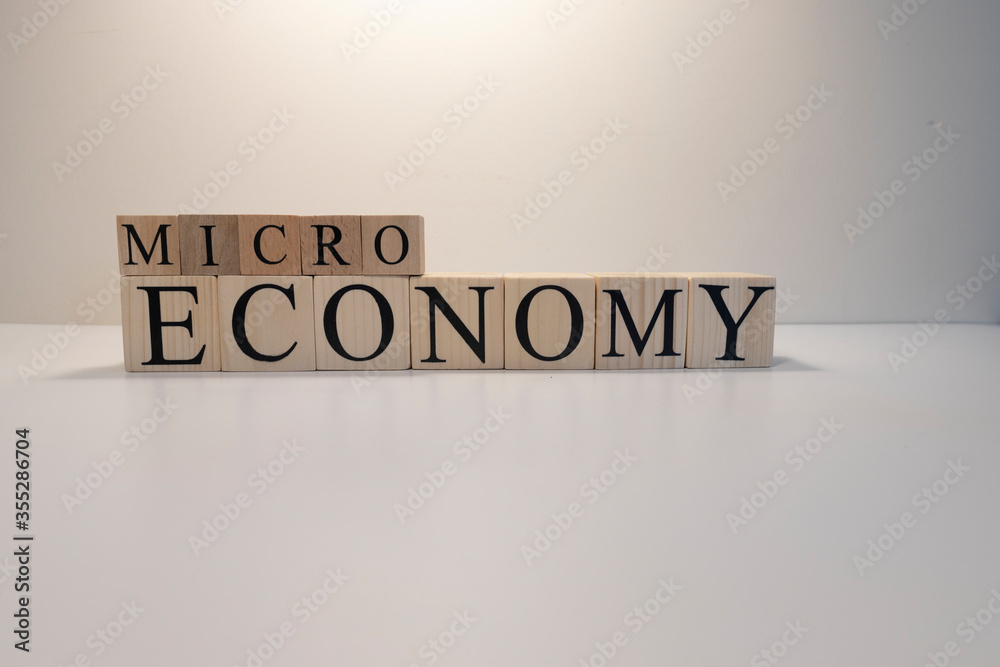 Business concept. Macro, economy, risk words are written with wooden cubes. Business concept. Macro, economy, risk words are written with wooden cubes.