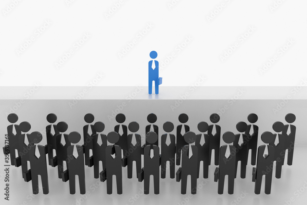 Leader with a group of business people Leader with a group of business people