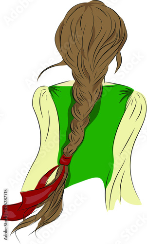young woman with long hair