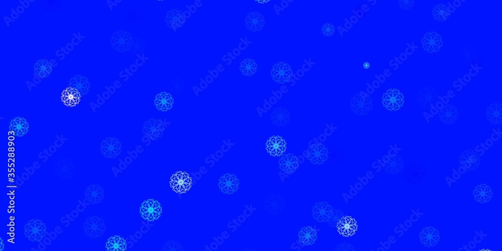 Light BLUE vector natural backdrop with flowers.