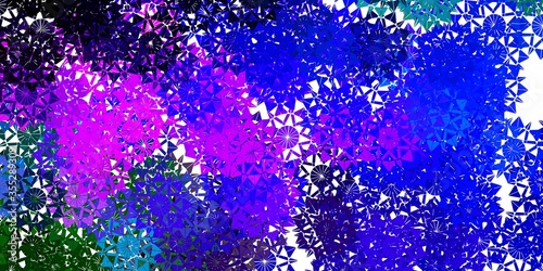 Light Multicolor vector background with christmas snowflakes.