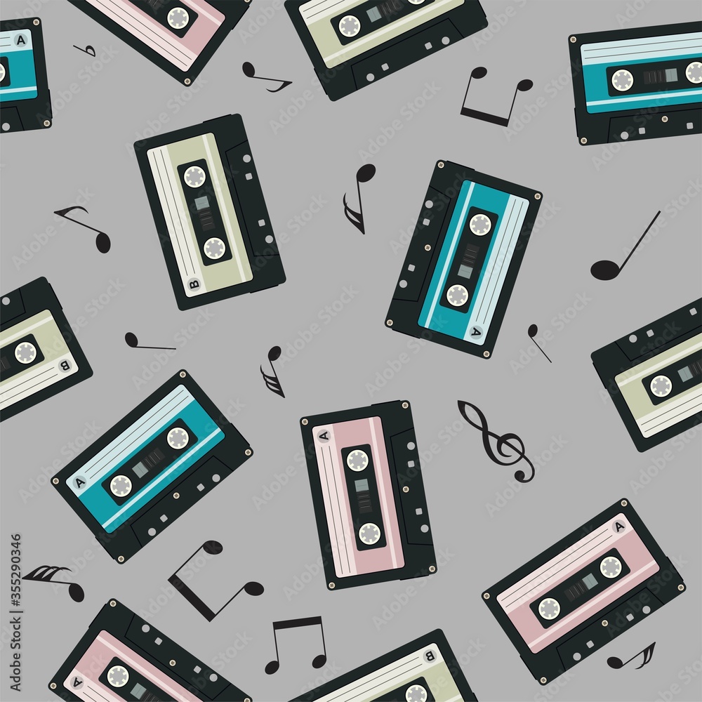 vector seamless audio cassettes background vector seamless audio cassettes background