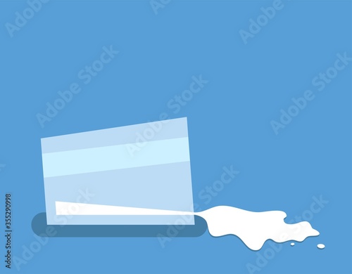 vector glass and spilled milk