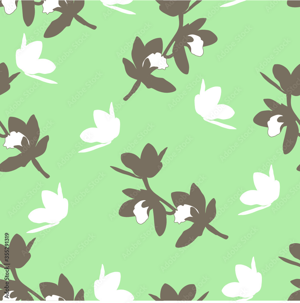 Seamless pattern with abstract flowers. Seamless pattern with abstract flowers.