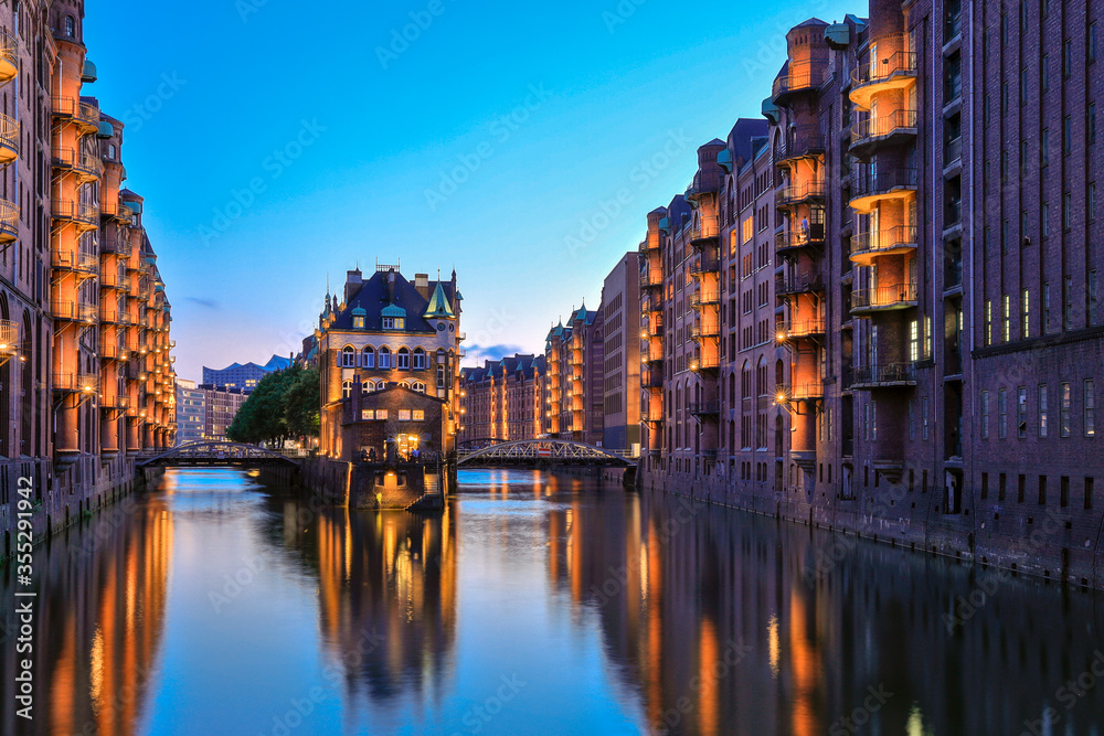 night view of Hamburg Germany