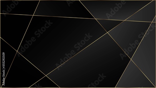 Black Luxury Polygon Texture. Silver Rich VIP Geometric Celebration 