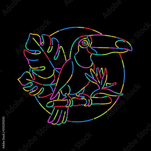 Vector illustration of toucan icon line isolated on background