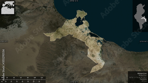 Médenine, Tunisia - composition. Satellite photo