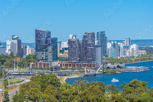 Skyline of Elizabeth quay in Perth, Australia photo
