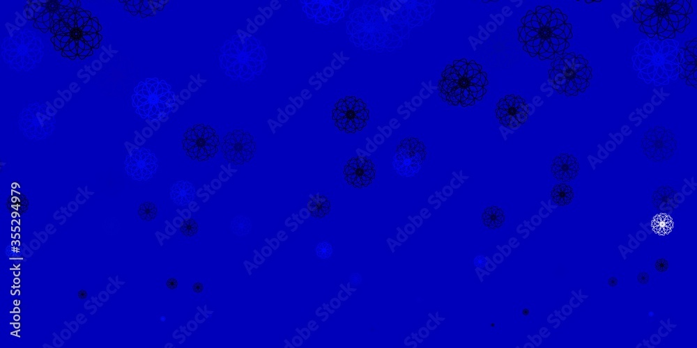Light BLUE vector doodle background with flowers. Light BLUE vector doodle background with flowers.