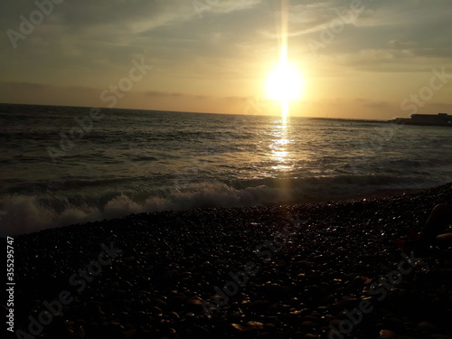 sunset in the sea