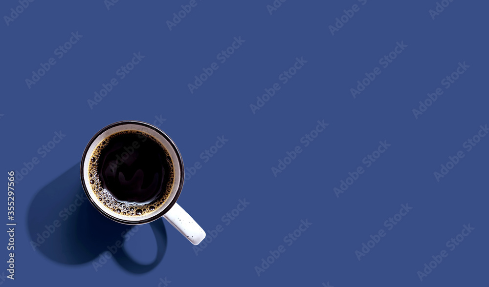 Coffee mug pattern overhead view - flat lay Coffee mug pattern overhead view - flat lay