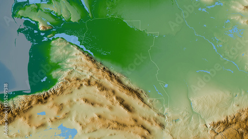 Billede på lærred Ahal, Turkmenistan - outlined. Physical