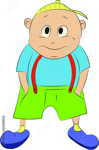 
full boy on a white background