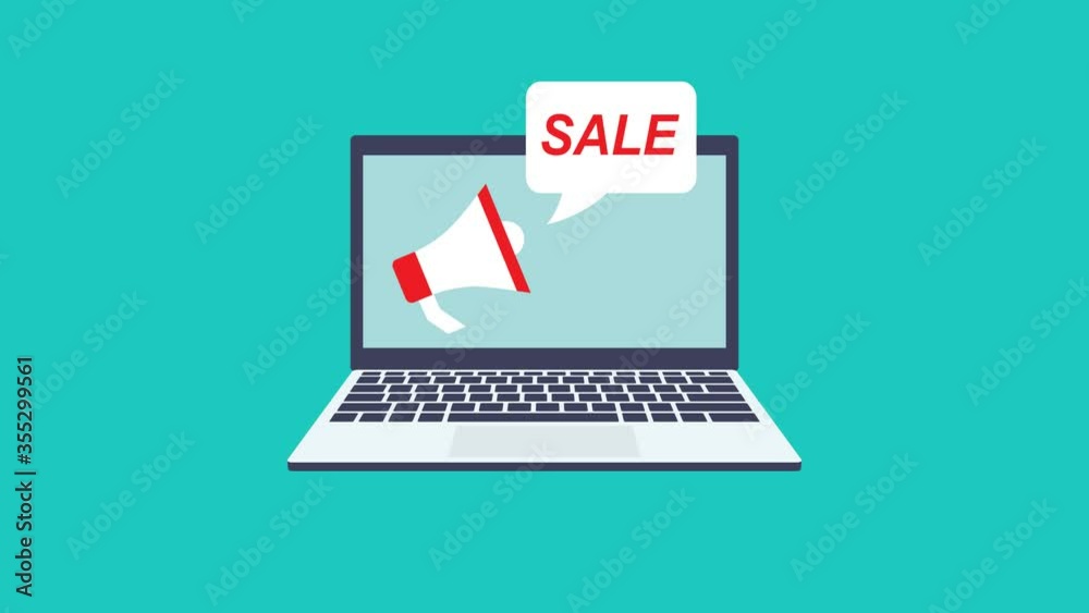 laptop flat with megaphone sale symbol animation 4k video
laptop flat with megaphone sale symbol animation 4k video